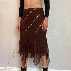 Boho Vintage Midi Skirt (S)